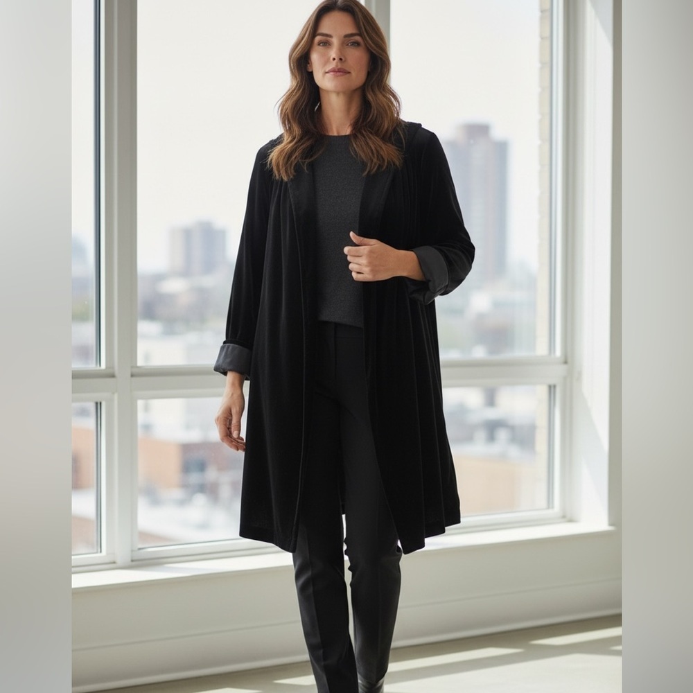 Vintage Union Made ACT III Women's Black Velvet Blazer - Picture 3 of 6